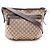 Borsa a tracolla Gucci in tela GG e pelle Marrone Beige