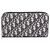 Cartera larga redonda Christian Dior Dior Oblique Beige Azul marino