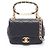 Bolsa de Ombro Chanel Mini Matelassé com Alça de Mão Preto