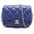 Bolsa de Ombro Mini Chanel Matelassé Azul