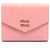 Miu Miu SOFTY LOGO Tri-fold Wallet Brown Pink