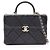 Chanel Matelassé Vanity Bag mit oberem Griff Schwarz
