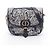 Borsa a spalla Christian Dior Dior Bobby Medium Toile de Jouy Bianco Blu navy