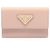 Prada Triangle Logo Pink Leather Card Case