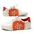 Hermès CHAUSSURES HERMES QUICKER SPLASH ORANGE BLANC CUIR LOGO 40 BASKETS SNEAKERS - vue 3