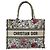 BORSA A MANO CHRISTIAN DIOR BOOK TOTE MEDIUM IN tela MILLE FLEURS CABAS BAG Bianco