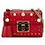Gucci Padlock Studs Chain Shoulder Bag Red