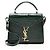 Autre Marque Saint Laurent Monogram Cassandra Mini Top Handle aus Krokoprägeleder Grün
