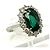 Autre Marque Platin Cocktailring mit grünem Turmalin und Diamanten, 4,60ct Silber Weiß - Ansicht 3