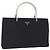 Bolso de mano PRADA con asa de metal Nylon Black Silver Auth 206110A Negro Plata