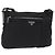 Sac à épaule PRADA Nylon Black Silver Auth mr3036A Noir Argenté