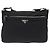 Sac à épaule PRADA Nylon Black Silver Auth mr3036A Noir Argenté - vue 13