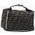 FENDI Zucca Canvas Vanity Handtasche Schwarz Braun Auth 206079