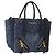 Borsa a Mano Miu Miu Biker Denim 2way Navy Gold Auth 206083V D'oro Blu navy