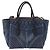 Borsa a Mano Miu Miu Biker Denim 2way Navy Gold Auth 206083V D'oro Blu navy - vista 2