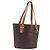 Céline CELINE Macadam Canvas Tote Bag PVC Leder Brown Gold Auth 204214 Braun Golden