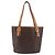 Céline CELINE Macadam Canvas Tote Bag PVC Leder Brown Gold Auth 204214 Braun Golden - Ansicht 2
