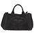 Bolso de mano PRADA Canapa MM Canvas 2way Negro Oro Auth ep16090 Dorado - vista 13
