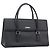 Bolsa de mão BURBERRY em couro preto e prata Auth 204238