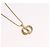 Collana Christian Dior Strass Metallo Tono Oro Auth ka6383 - vista 3