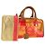 Borsa a mano LOEWE Anagram Americana 28 in vinile Orange Gold Auth 206052V D'oro Arancione