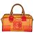 Borsa a mano LOEWE Anagram Americana 28 in vinile Orange Gold Auth 206052V D'oro Arancione - vista 2