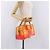 Borsa a mano LOEWE Anagram Americana 28 in vinile Orange Gold Auth 206052V D'oro Arancione - vista 29