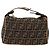 Bolsa de Mão Vanity FENDI Zucca Canvas Preta Castanha Auth 206127V Marrom Preto - vista 13