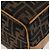 Bolsa de Mão Vanity FENDI Zucca Canvas Preta Castanha Auth 206127V Marrom Preto - vista 18