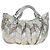 Bolso de mano Miu Miu de cuero 2way Silver Auth 204825A Plata