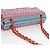 Borsa a catena CHANEL Matelasse 25 Tweed Rosa Blu Chiaro CC Auth yk20942SM - vista 6