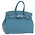 Hermès Borsa a mano HERMES Birkin 35 in pelle Taurillon Blu Turchese Argento Auth LN221SM