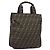 Borsa a mano FENDI Zucca Canvas Nero Marrone Auth ep16123