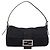 Borsa a spalla FENDI Mamma Baguette in jersey di cotone nero e argento 26424 Auth ep16064A - vista 13