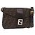 Bolso de hombro FENDI Zucca Canvas Marrón Negro Auth 206232A Castaño