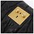 Bolsa de mão Miu Miu em couro preto e dourado Auth mr3040A - vista 9