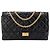 CHANEL - Borsa a tracolla 2.55 Large Chanel in pelle stropicciata nera Nero