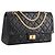 CHANEL - Borsa a tracolla 2.55 Large Chanel in pelle stropicciata nera Nero - vista 2