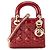 DIOR - Borsa a tracolla Mini Lady Dior in pelle cannage verniciata rossa Rosso
