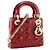 DIOR - Borsa a tracolla Mini Lady Dior in pelle cannage verniciata rossa Rosso - vista 2