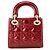 DIOR - Borsa a tracolla Mini Lady Dior in pelle cannage verniciata rossa Rosso - vista 3