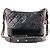 CHANEL - Borsa a tracolla Gabrielle mini in pelle stropicciata nera iridescente Nero - vista 3