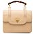 Bamboo Bolsa Satchel Gucci em couro de bezerro bege com fecho de rotação e alça de bambu
