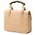 Bamboo Bolsa Satchel Gucci em couro de bezerro bege com fecho de rotação e alça de bambu - vista 2