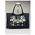 Tote Vintage Givenchy in cotone con paillettes Fine anni 1990 Blu navy scuro