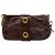Bolsa de ombro Marni em couro marrom com ferragens douradas - vista 4