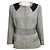 Malo Grey Wool Tweed Jacket with Sequined Collar