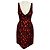 Vestido de cocktail sem mangas em jacquard com decote em V Thakoon Black / Red Vermelho