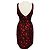 Vestido de cocktail sem mangas em jacquard com decote em V Thakoon Black / Red Vermelho - vista 3