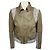 Thakoon Jacke aus Lammleder in Taupe mit grauem Wollstrick-Besatz Mehrfarben
